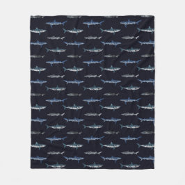 Shark Invasion Pattern Fleece Deken