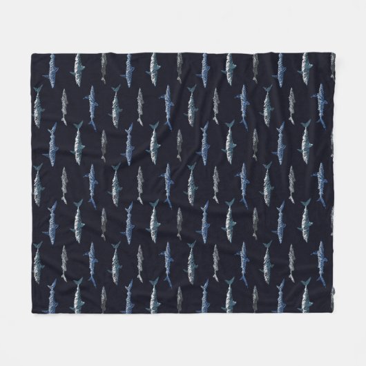 Shark Invasion Pattern Fleece Deken (Voorkant (Horizontaal))