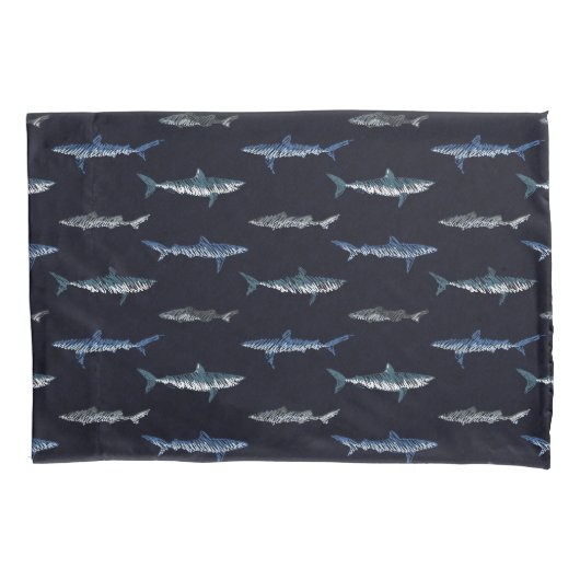 Shark Invasion Pattern Kussensloop (Voorkant)