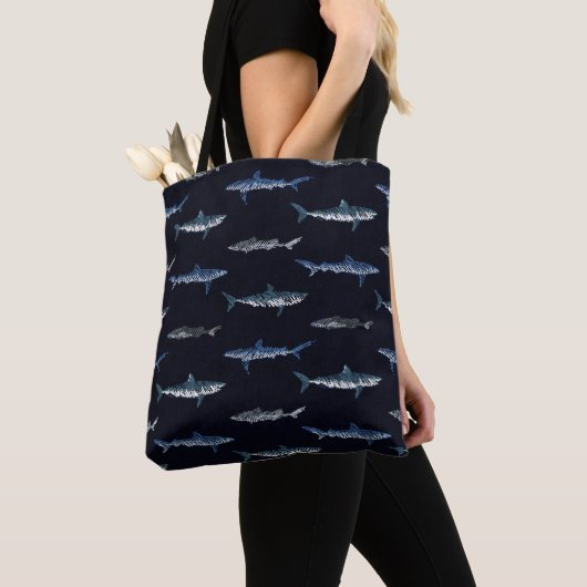Shark Invasion Pattern Tote Bag (Dichtbij)
