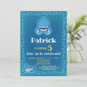 Shark Invitation Boys Birthday Party Aquarium Kaart (Staand voorkant)
