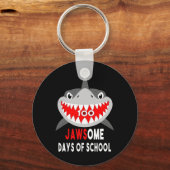 Shark Jawesome 100 dagen School Schattige Fun Gift Sleutelhanger (Voorkant)