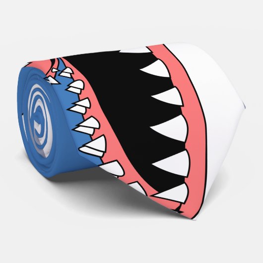 Shark jaws op een stropdas. stropdas (Opgerold)