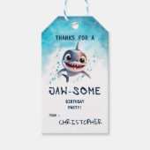 Shark Jawsome Bedankt Verjaardagsfeestje Cadeaulabel (Voorkant)