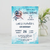 Shark Jawsome onder het Zee verjaardagsfeest Kaart (Staand voorkant)