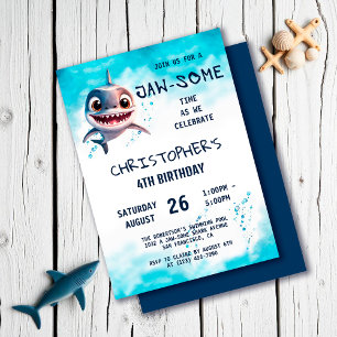 Shark Jawsome onder het Zee verjaardagsfeest Kaart