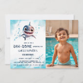 Shark Jawsome onder het Zee verjaardagsfeestje fot Kaart (Voorkant)