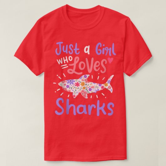 Shark Just A Girl Who Loves Sharks Gift Tank Top (Design voorkant)