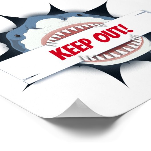 Shark Keep Out-teken Poster (Hoek)