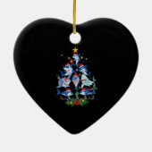 Shark kerstboom Funny Shark Lover Kerstmis P Keramisch Ornament (Achterkant)