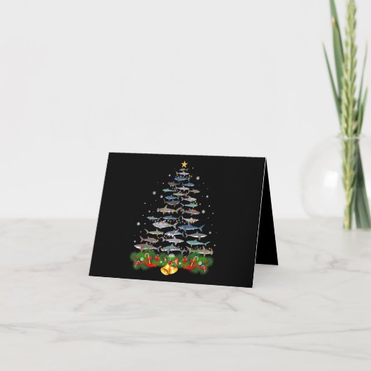 Shark kerstboom, haaienlovers bedankkaart (Voorkant)