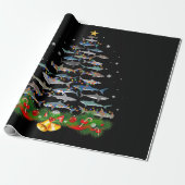 Shark kerstboom, haaienlovers cadeaupapier (Uitgerold)
