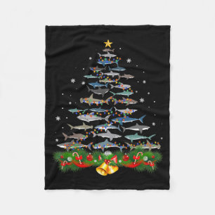 Shark kerstboom, haaienlovers fleece deken
