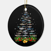 Shark kerstboom, haaienlovers keramisch ornament (Links)