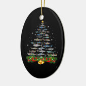 Shark kerstboom, haaienlovers keramisch ornament (Links)