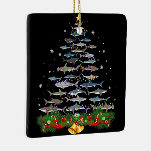 Shark kerstboom, haaienlovers keramisch ornament (Rechts)