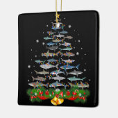Shark kerstboom, haaienlovers keramisch ornament (Links)