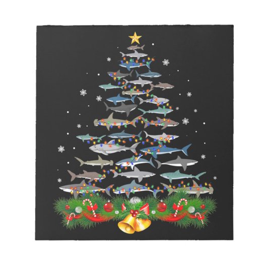 Shark kerstboom, haaienlovers notitieblok (Voorkant)