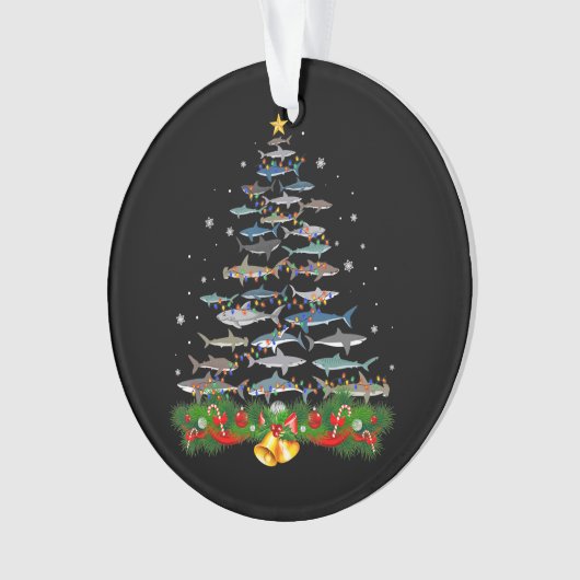 Shark kerstboom, haaienlovers ornament (voorkant)