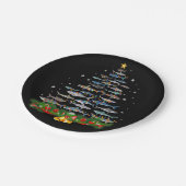 Shark kerstboom, haaienlovers papieren bordje (Gekanteld)