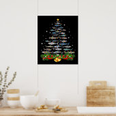 Shark kerstboom, haaienlovers poster (Keuken)
