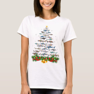 Shark kerstboom, haaienlovers t-shirt