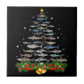 Shark kerstboom, haaienlovers tegeltje (Voorkant)