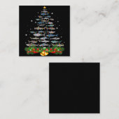 Shark kerstboom, haaienlovers vierkante visitekaartje (Voorkant / Achterkant)