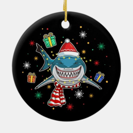 Shark kerstboom keramisch ornament (Achterkant)