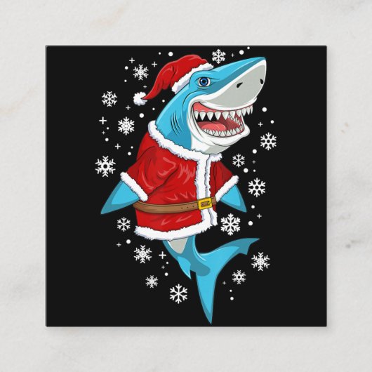 Shark kerstcadeautjes voor kerstcadeautjes vierkante visitekaartje (Voorkant)