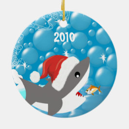 Shark Kerstfamilie Foto-versiering Keramisch Ornament