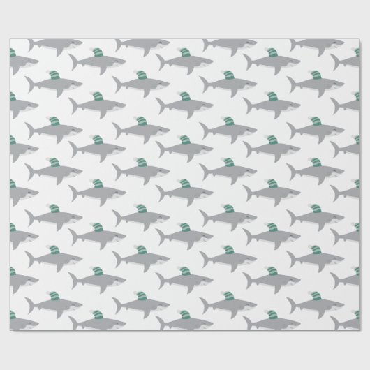 Shark Kerstmis Cadeaupapier (Vlak)