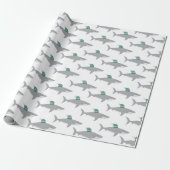 Shark Kerstmis Cadeaupapier (Uitgerold)