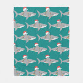 Shark Kerstmis Fleece Deken (Voorkant)