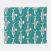 Shark Kerstmis Fleece Deken (Voorkant (Horizontaal))