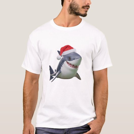 Shark Kerstmis T-shirt (Voorkant)