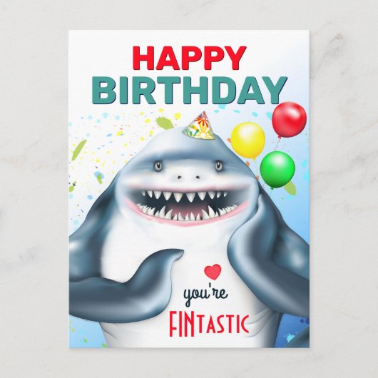 Shark Kids Verjaardag Briefkaart (Voorkant)