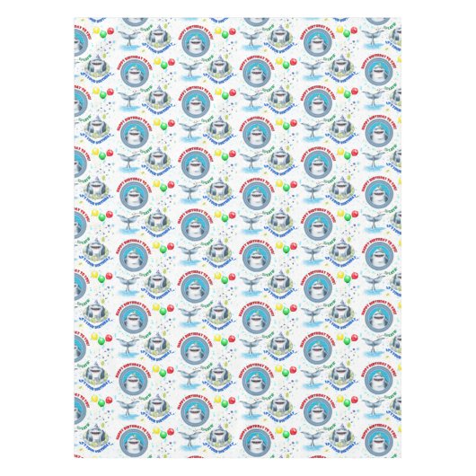 Shark Kids Verjaardag Tafelkleed (Voorkant)