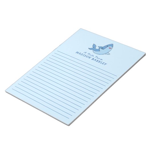 Shark Kind Cute Kawaii Briefpapier Notepad Notitieblok (Schuin)