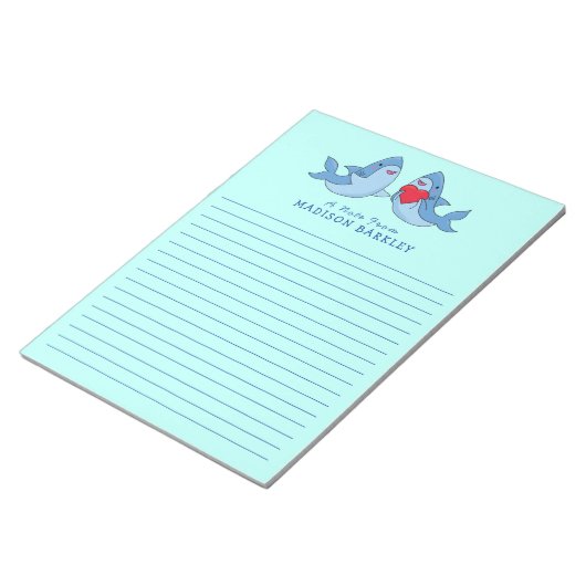 Shark Kind Cute Kawaii Briefpapier Notepad Notitieblok (Schuin)