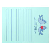 Shark Kind Cute Kawaii Briefpapier Notepad Notitieblok (Voorkant)