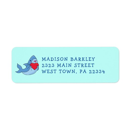Shark Kind Cute Kawaii Return Address Label (Voorkant)