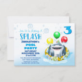 Shark Kinder Pool Party Kaart (Voorkant)