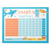Shark Kinder Reward Chart voor Daily Routine Chore Notitieblok (Voorkant)