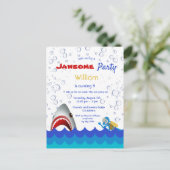 Shark krachtens de zee 9e verjaardagsfeestuitnodig briefkaart (Staand voorkant)