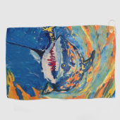 Shark "Kunst van kinderen" Golfhanddoek (Horizontaal)