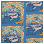 Shark "Kunst van kinderen" Stof (Swatch)