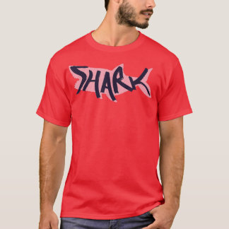Shark Lettering op Shark Silhouette T-shirt