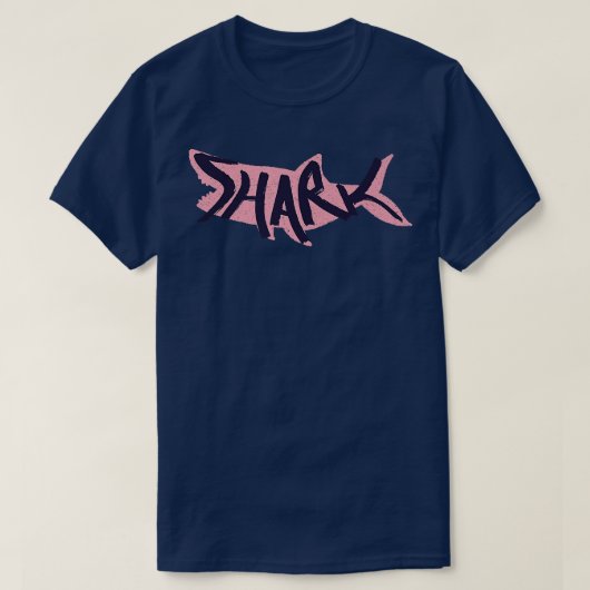 Shark Lettering op Shark Silhouette T-shirt (Design voorkant)