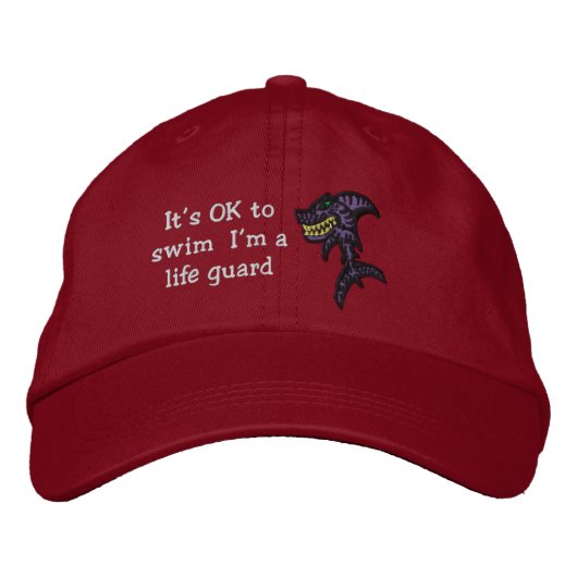Shark Life Guard Geborduurde Pet (Voorkant)